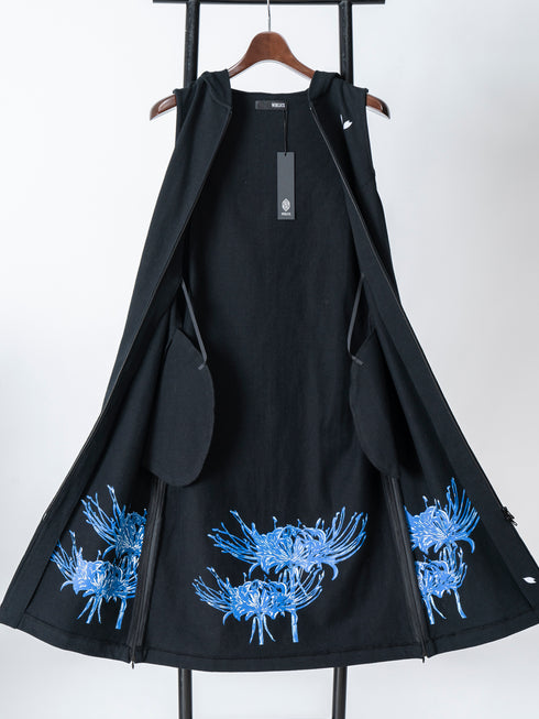 袖無しパーカー(彼岸花青)