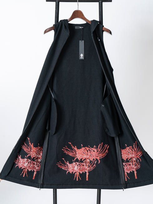 袖無しパーカー(彼岸花赤)