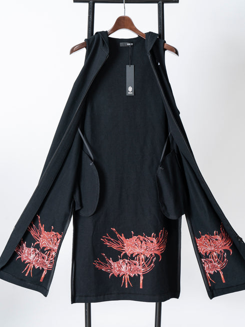 袖無しパーカー(彼岸花赤)