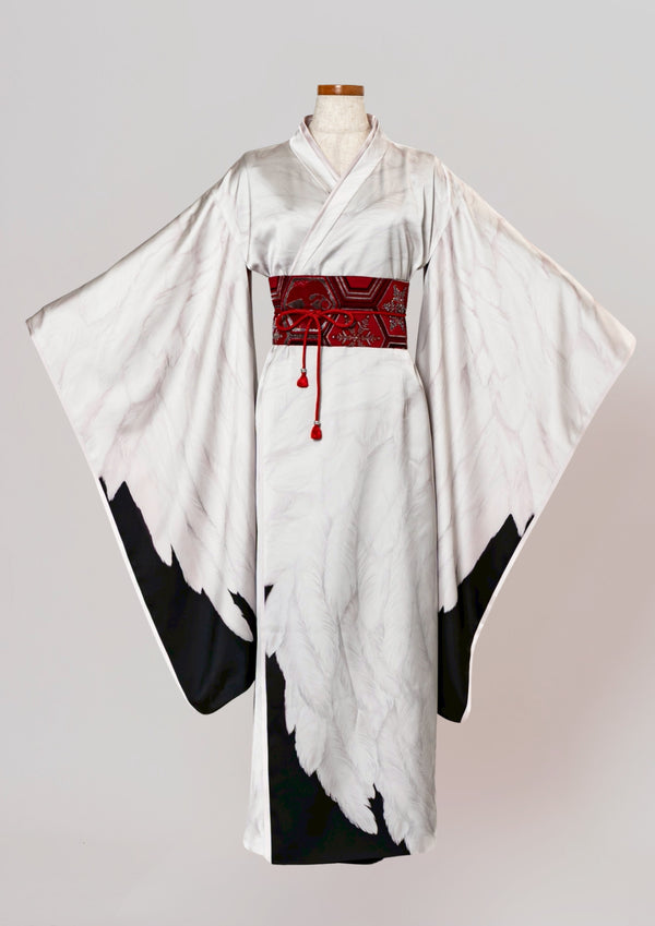 【振袖ドレス】鶴娘 墨