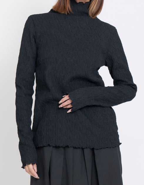 絞り編みジャージプルオーバー