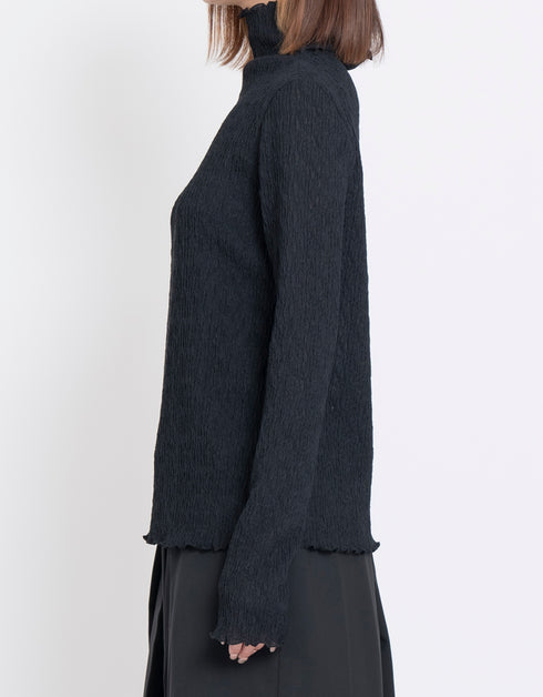 絞り編みジャージプルオーバー